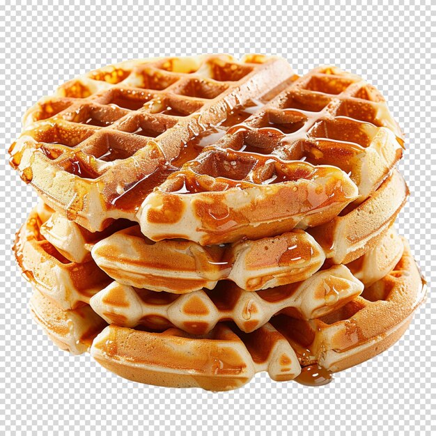 PSD hand drawn sweet waffles isolated on transparent background waffle day