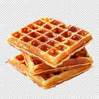 PSD hand drawn sweet waffles isolated on transparent background waffle day