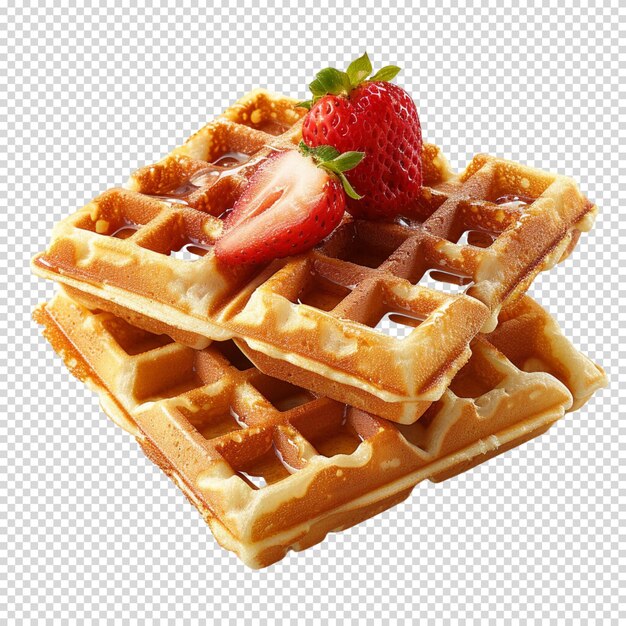 Hand drawn sweet waffles isolated on transparent background