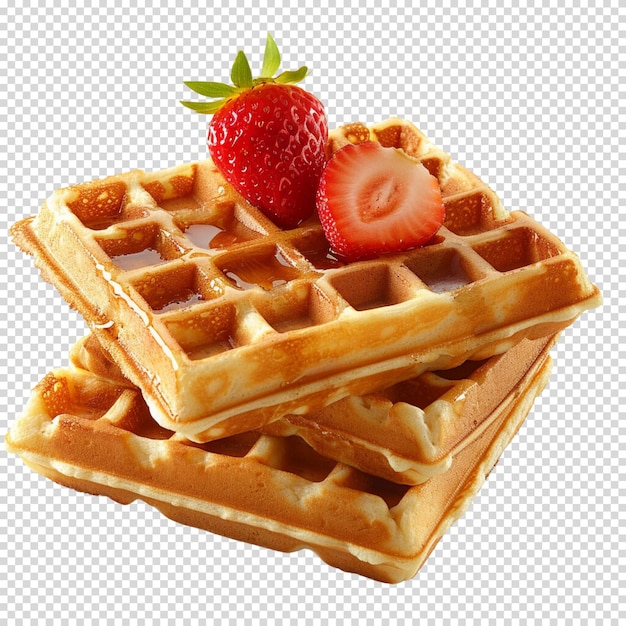 PSD hand drawn sweet waffles isolated on transparent background