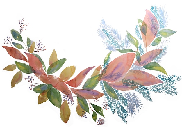 Hand drawn watercolour botanical pattern