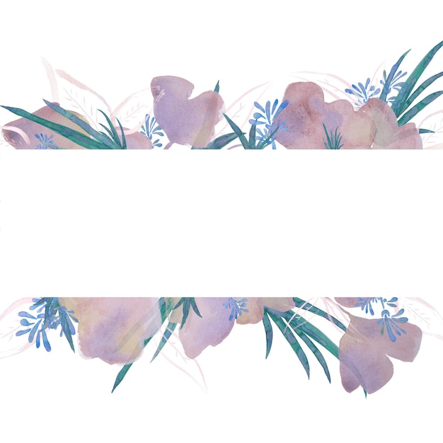 PSD hand drawn watercolour botanical pattern