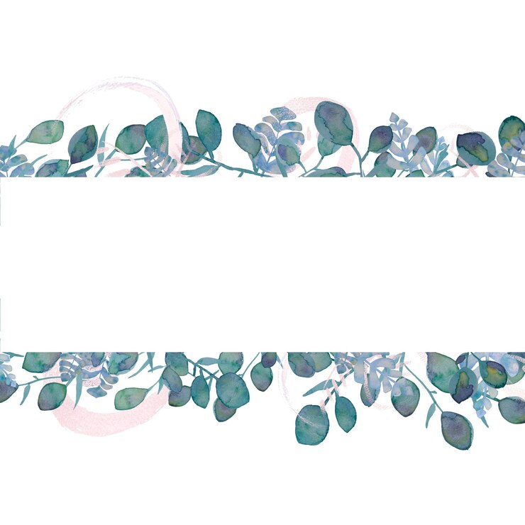 PSD hand drawn watercolour botanical pattern