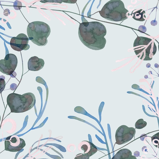 Ручная акварель с рисунком листьев