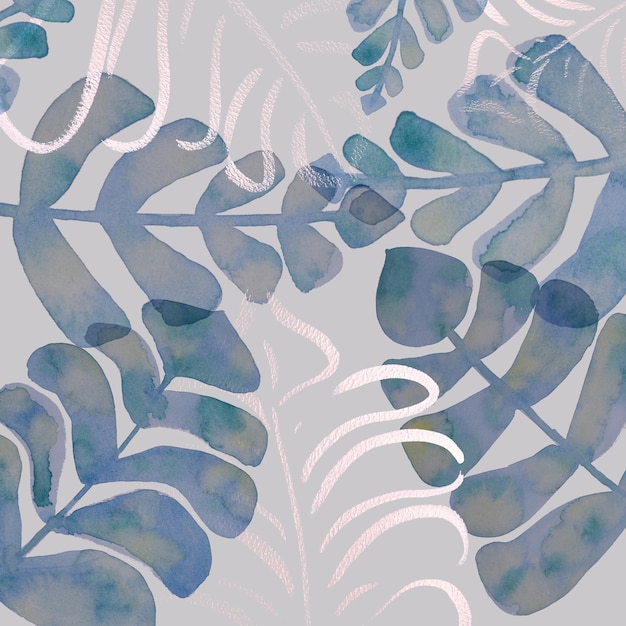PSD 手描きの水彩画の葉のパターン