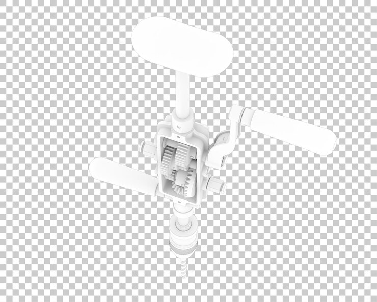 PSD hand drill isolated on transparent background 3d rendering illustration