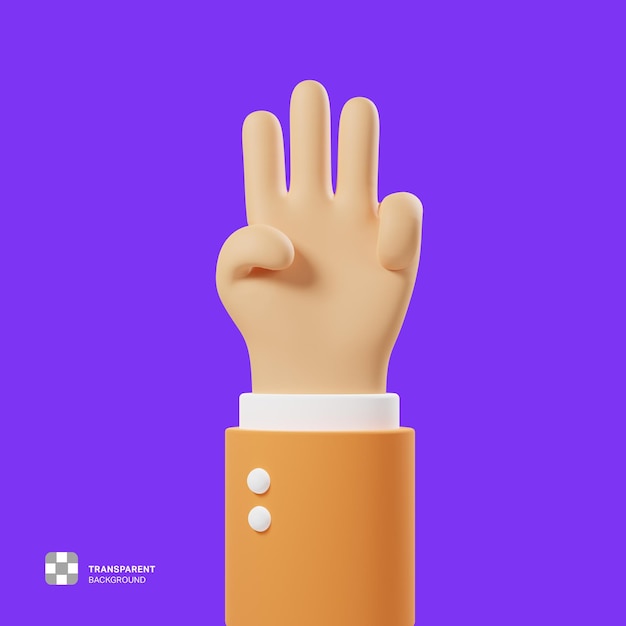 PSD hand gesture 3d icon