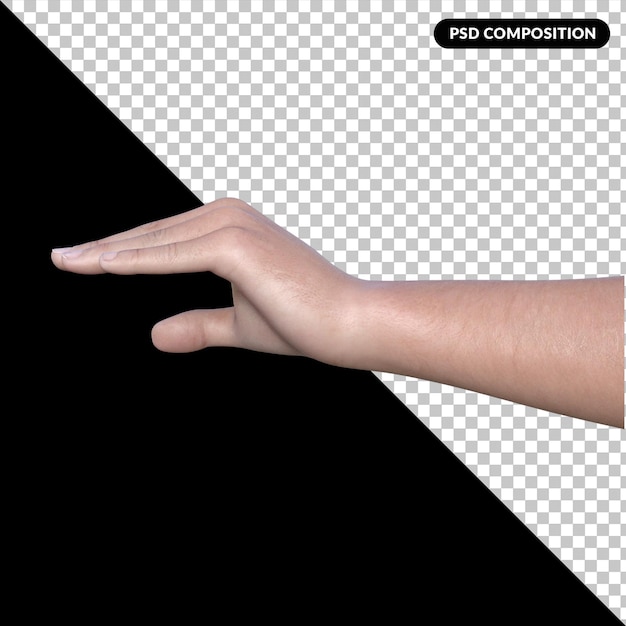 PSD hand gesture 3d rendering isolated premium psd