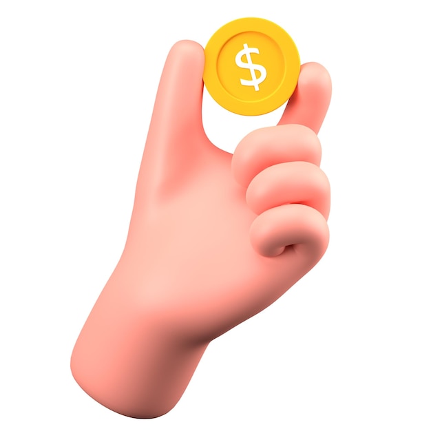 hand gesture hold coin money finance