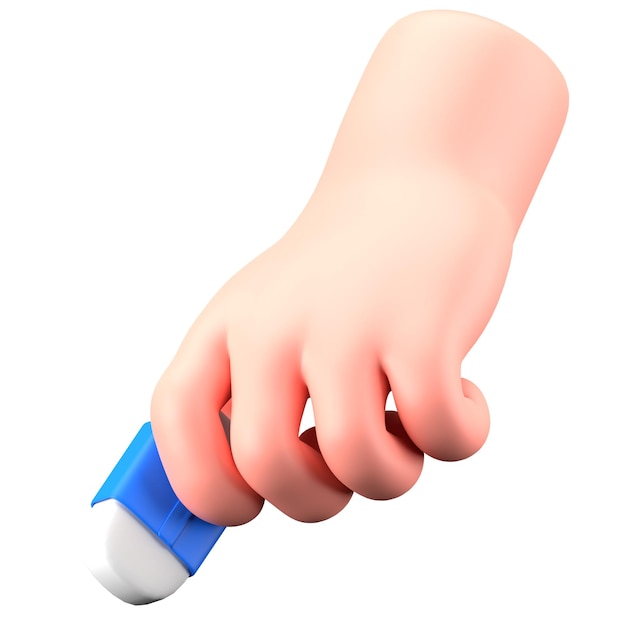 Hand gesture hold eraser stationery