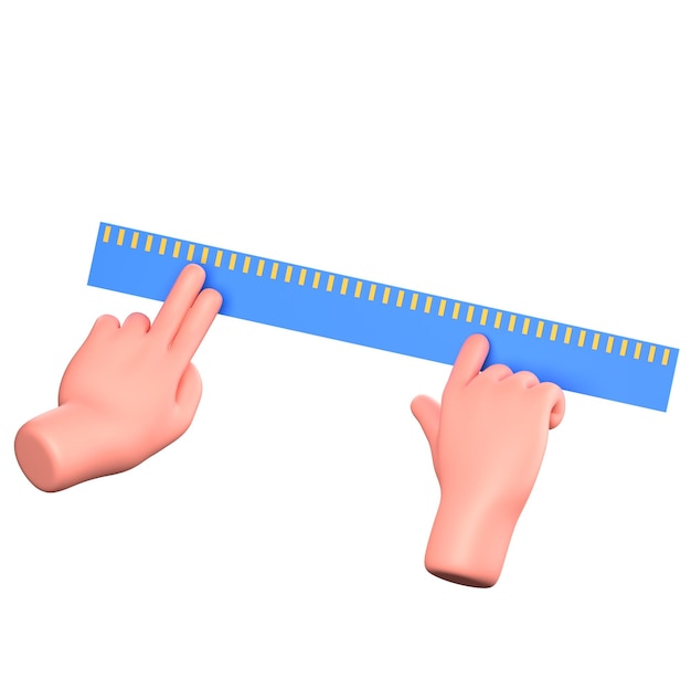 Hand gesture hold ruler stationery