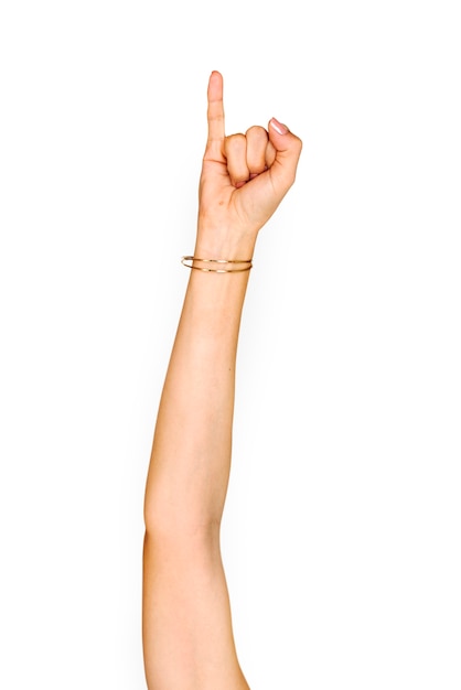 PSD hand gesture isolate on white background