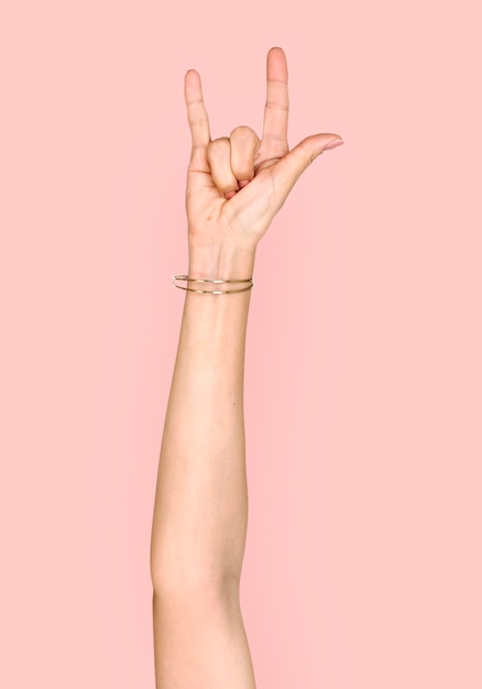 PSD hand gesture isolate on white background