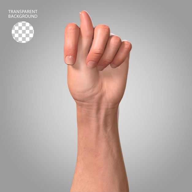 PSD illustrazione renderizzata in 3d isolata dal gesto della mano