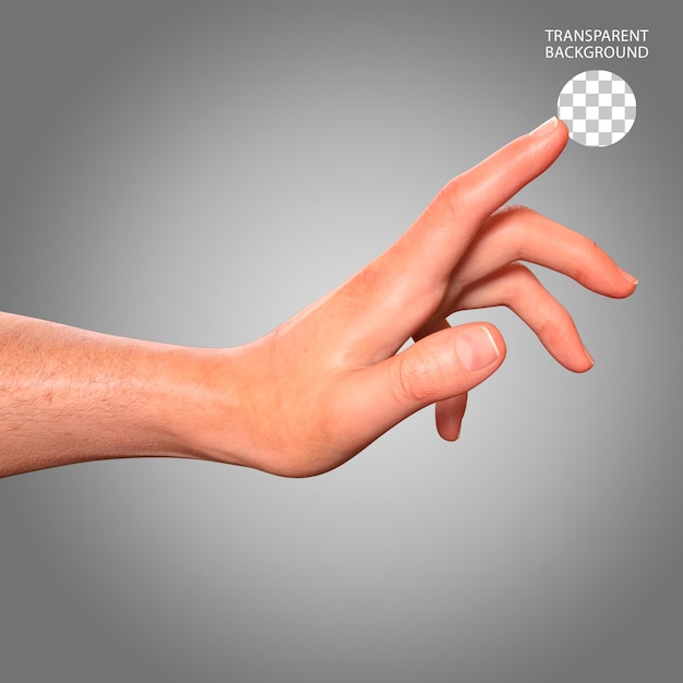 PSD hand gesture isolated 3d rendered illustration