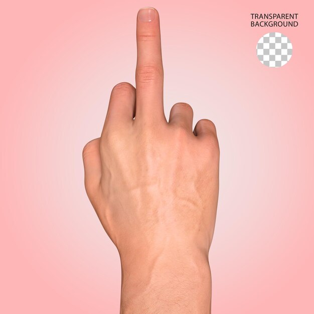 PSD hand gesture isolated 3d rendered illustration