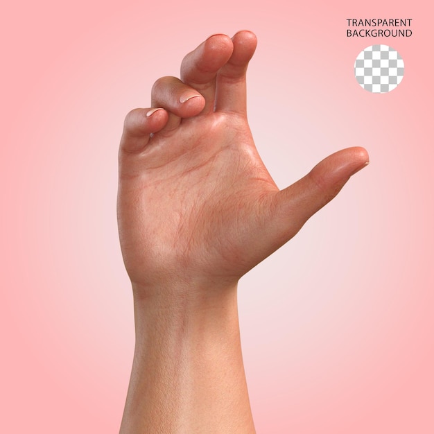 PSD hand gesture isolated 3d rendered illustration