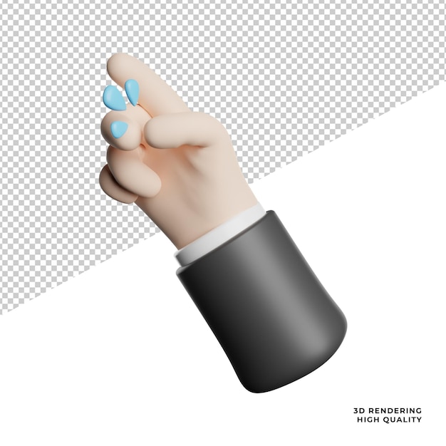 Hand gesture slap front view icon 3d rendering illustration on transparent background