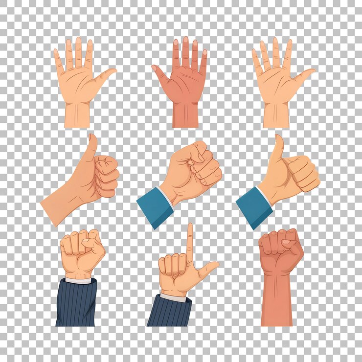 PSD hand gestures set