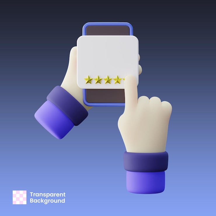 PSD ручная оценка свидетельства на телефоне 3d-иллюстрация