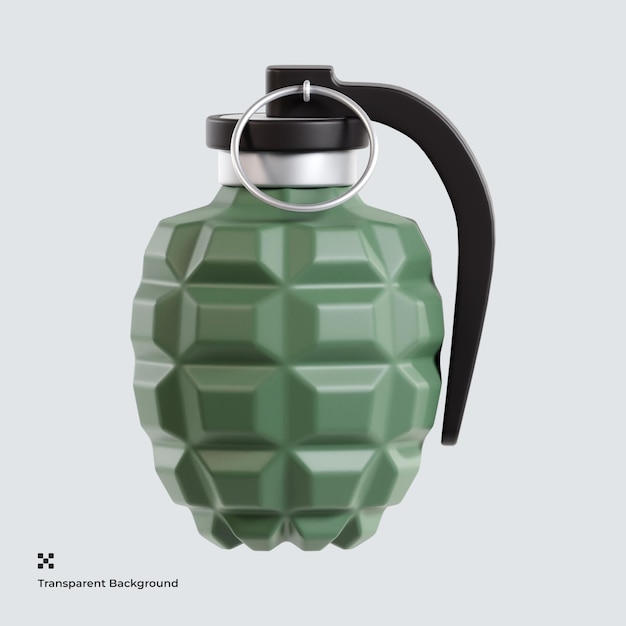 PSD hand grenade 3d illustration