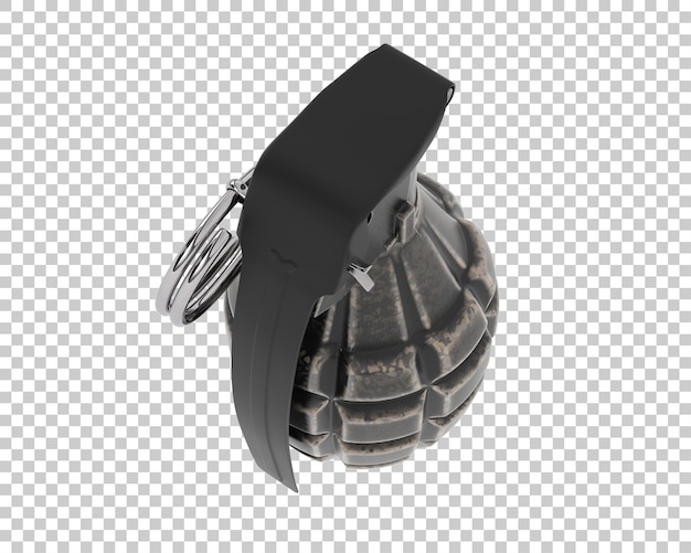 PSD hand grenade isolated on transparent background 3d rendering illustration