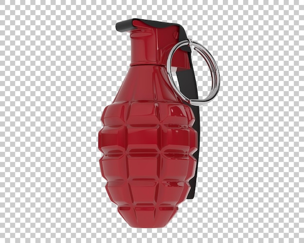 PSD hand grenade isolated on transparent background 3d rendering illustration