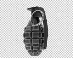 PSD hand grenade on transparent background 3d rendering illustration