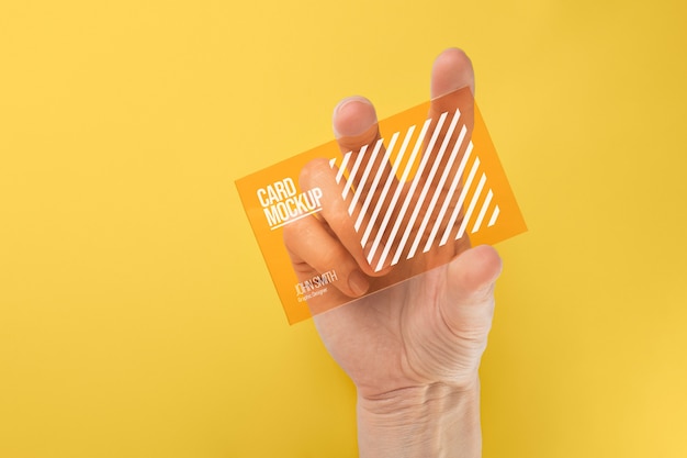 PSD hand-held business card mock-up design