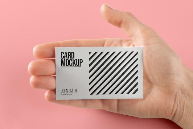 PSD hand-held business card mock-up design