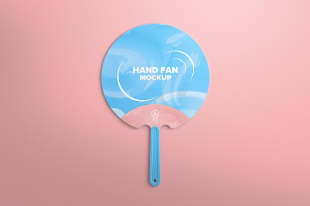 Hand held plastic fan for branding mockup