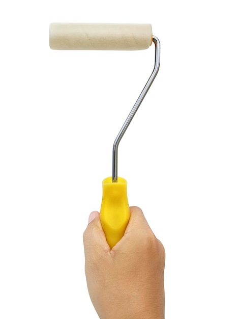 PSD hand hold paint roller transparent background