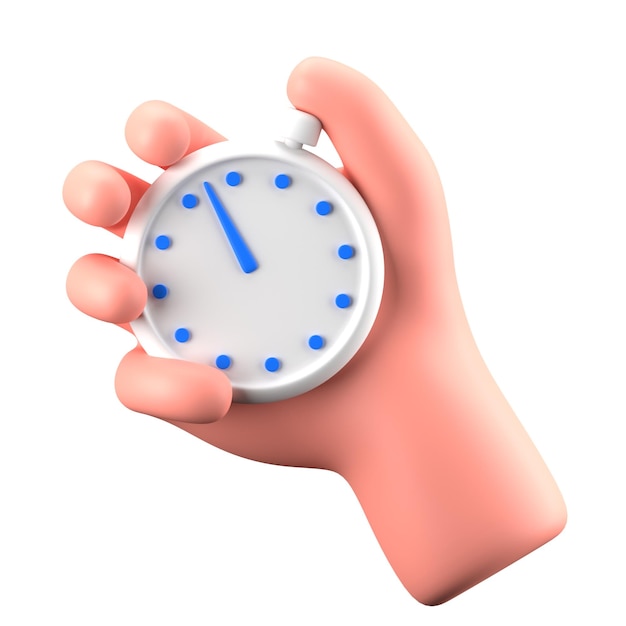 PSD hand hold stopwatch education 3d