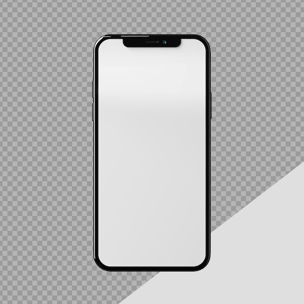 Mano che tiene un telefono vuoto png isolato su sfondo trasparente