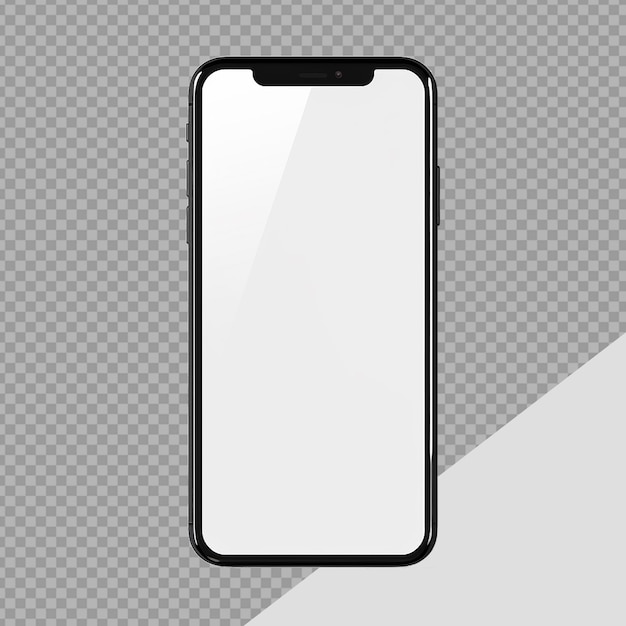 PSD hand holding blank screen phone isolated on transparent background png