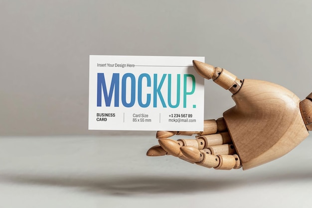 Mockup premium della scheda da visita a mano