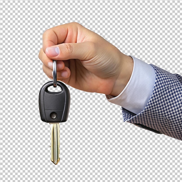 hand holding car key