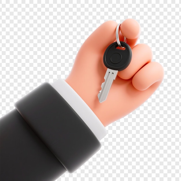 Hand holding a car key