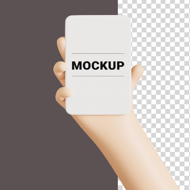 PSD hand holding card mockup