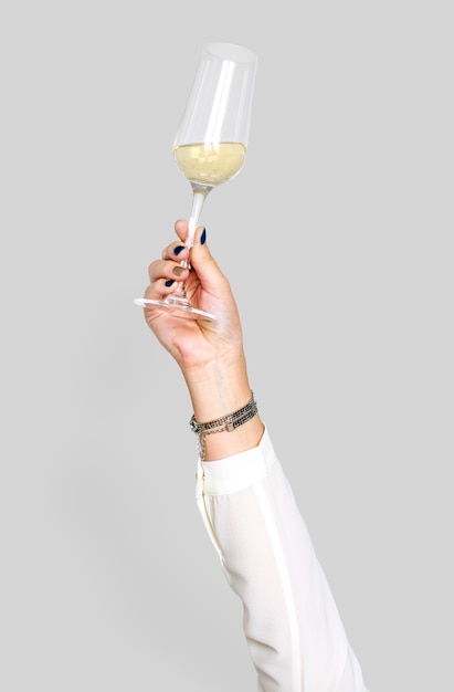 PSD hand holding champagne glass