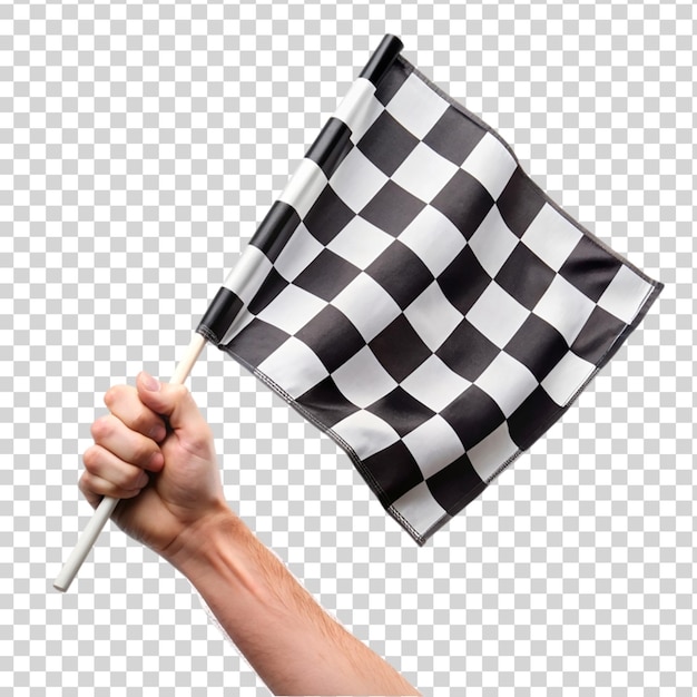 PSD Рука, держащая квадратный флаг, изолированный на прозрачном фоне
