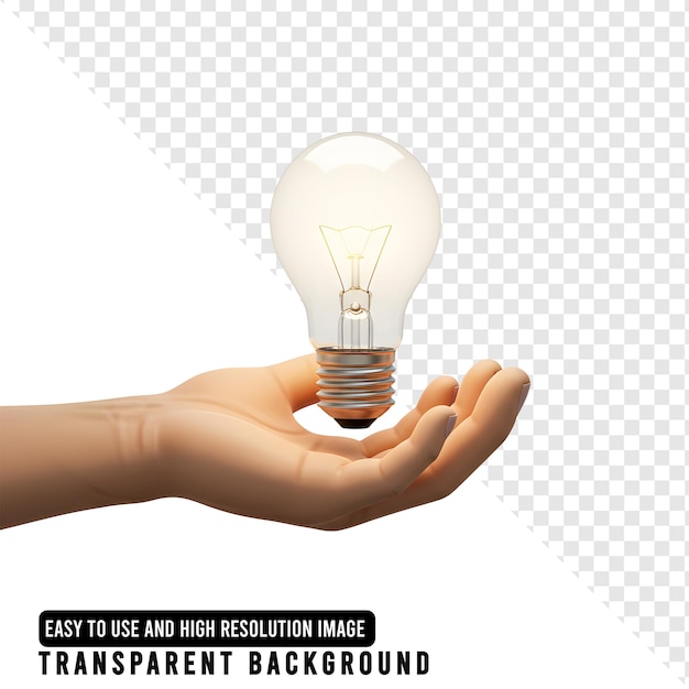 Hand Holding a Lit Light Bulb Idea Innovation and Energy Concept