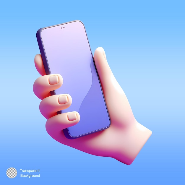 PSD hand holding phone with screen