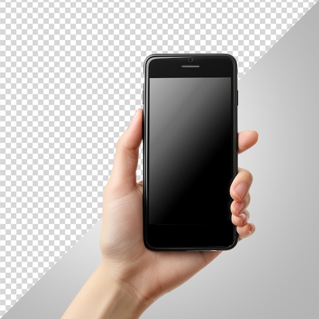 PSD mockup di smartphone in mano png