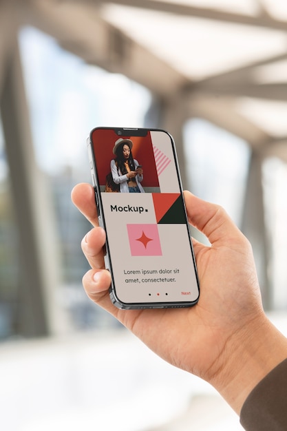 PSD mockup di smartphone in mano