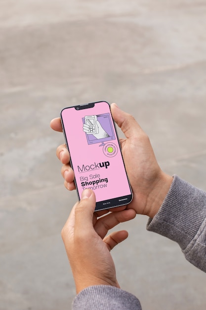 PSD mockup di smartphone in mano