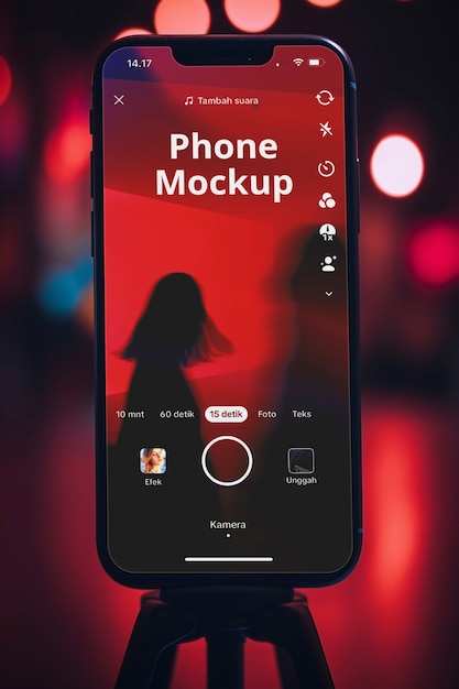 PSD hand holding smartphone mockup