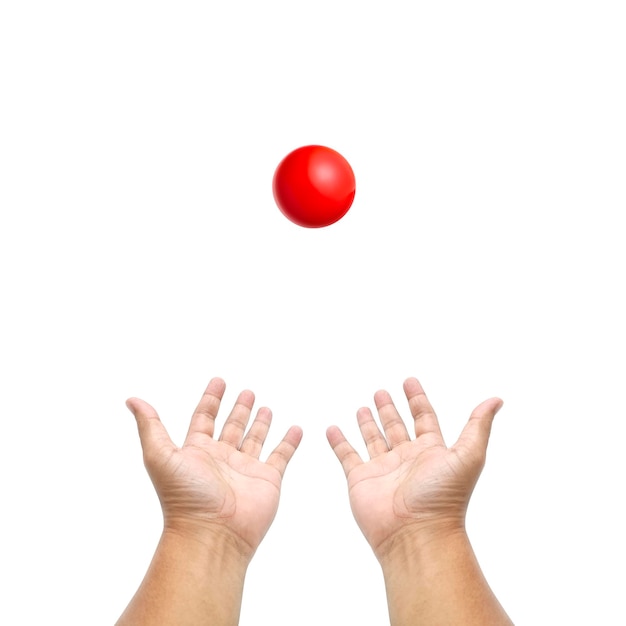 PSD hand holding snooker ball transparent background