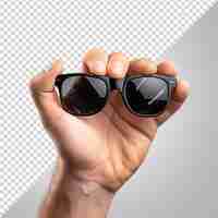 PSD hand holding sunglass png