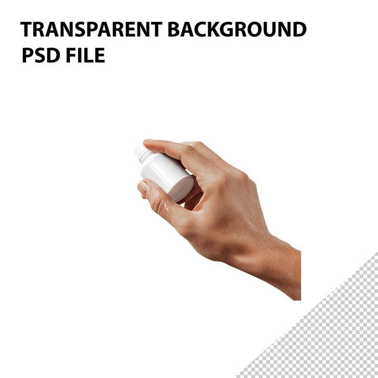 PSD hand holding white pill bottle